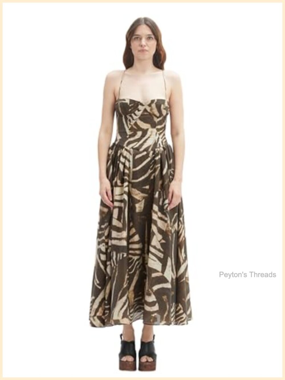 BARDOT Estie Cotton Maxi Dress Sweetheart Neck Lace Up Back